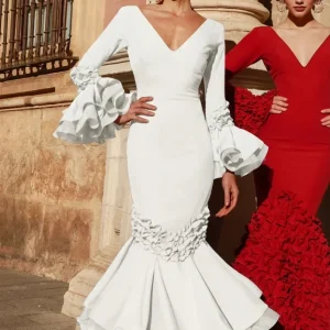 Vestido Flamenca Isabella Blanco